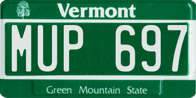 VT license plate MUP697