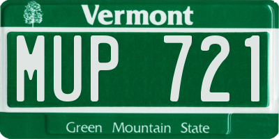 VT license plate MUP721