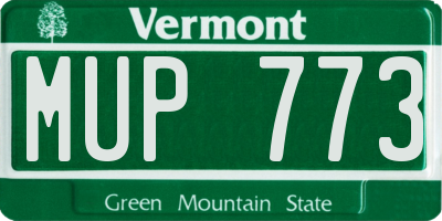 VT license plate MUP773
