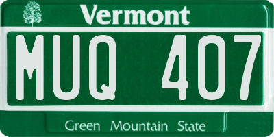 VT license plate MUQ407
