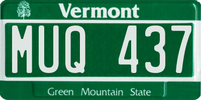 VT license plate MUQ437