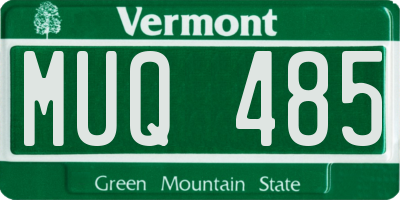 VT license plate MUQ485