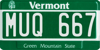 VT license plate MUQ667