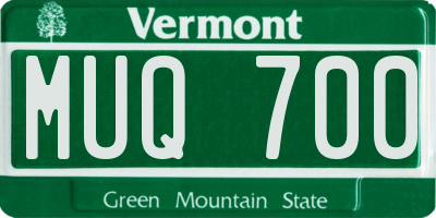VT license plate MUQ700