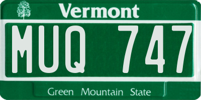 VT license plate MUQ747
