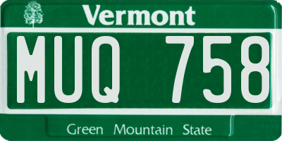 VT license plate MUQ758