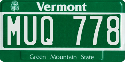 VT license plate MUQ778