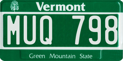 VT license plate MUQ798