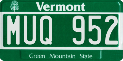 VT license plate MUQ952