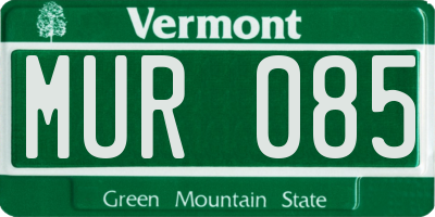 VT license plate MUR085