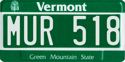 VT license plate MUR518