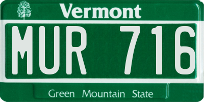 VT license plate MUR716