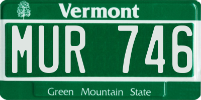 VT license plate MUR746