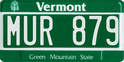 VT license plate MUR879