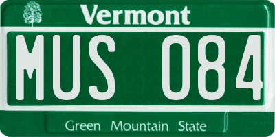 VT license plate MUS084
