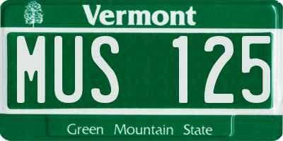 VT license plate MUS125