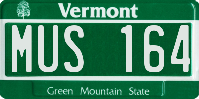 VT license plate MUS164