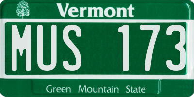 VT license plate MUS173