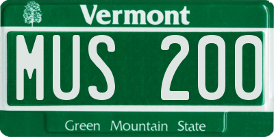 VT license plate MUS200
