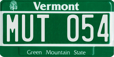 VT license plate MUT054