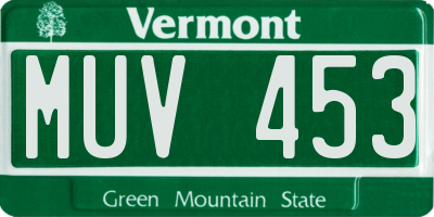 VT license plate MUV453