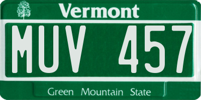 VT license plate MUV457