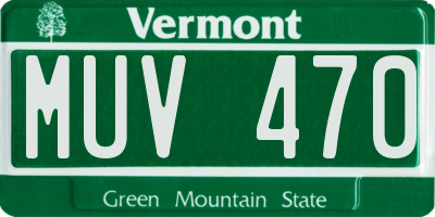 VT license plate MUV470