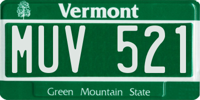 VT license plate MUV521