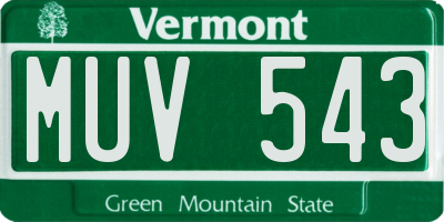 VT license plate MUV543