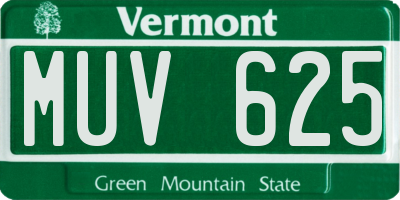 VT license plate MUV625
