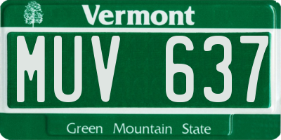 VT license plate MUV637