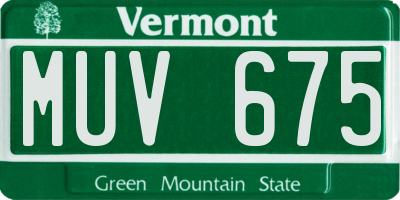 VT license plate MUV675