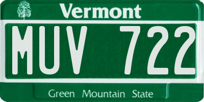 VT license plate MUV722