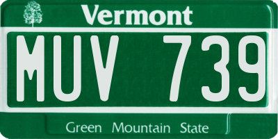 VT license plate MUV739