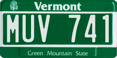 VT license plate MUV741