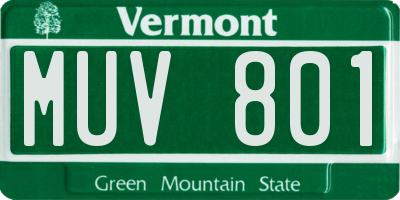 VT license plate MUV801