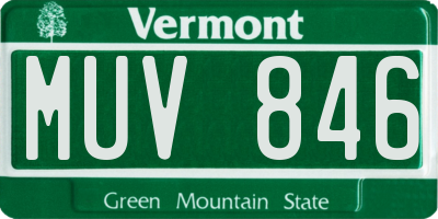 VT license plate MUV846