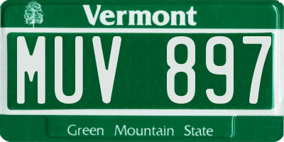VT license plate MUV897