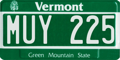 VT license plate MUY225