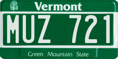 VT license plate MUZ721