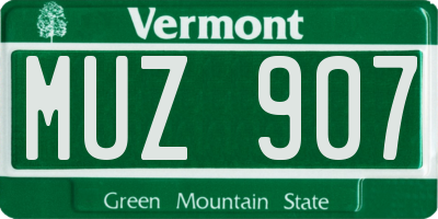 VT license plate MUZ907