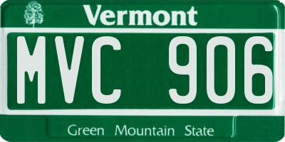 VT license plate MVC906