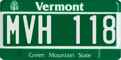 VT license plate MVH118