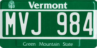 VT license plate MVJ984