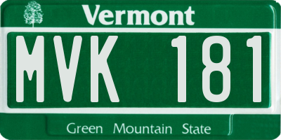 VT license plate MVK181