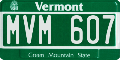 VT license plate MVM607