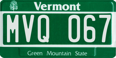 VT license plate MVQ067