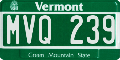 VT license plate MVQ239