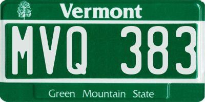 VT license plate MVQ383