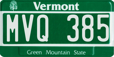 VT license plate MVQ385